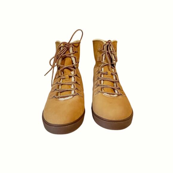 NWOT Timberland Women's Camel Nubuck Leather Dausette Fleece Fold Down Boot 10 - Picture 5 of 8